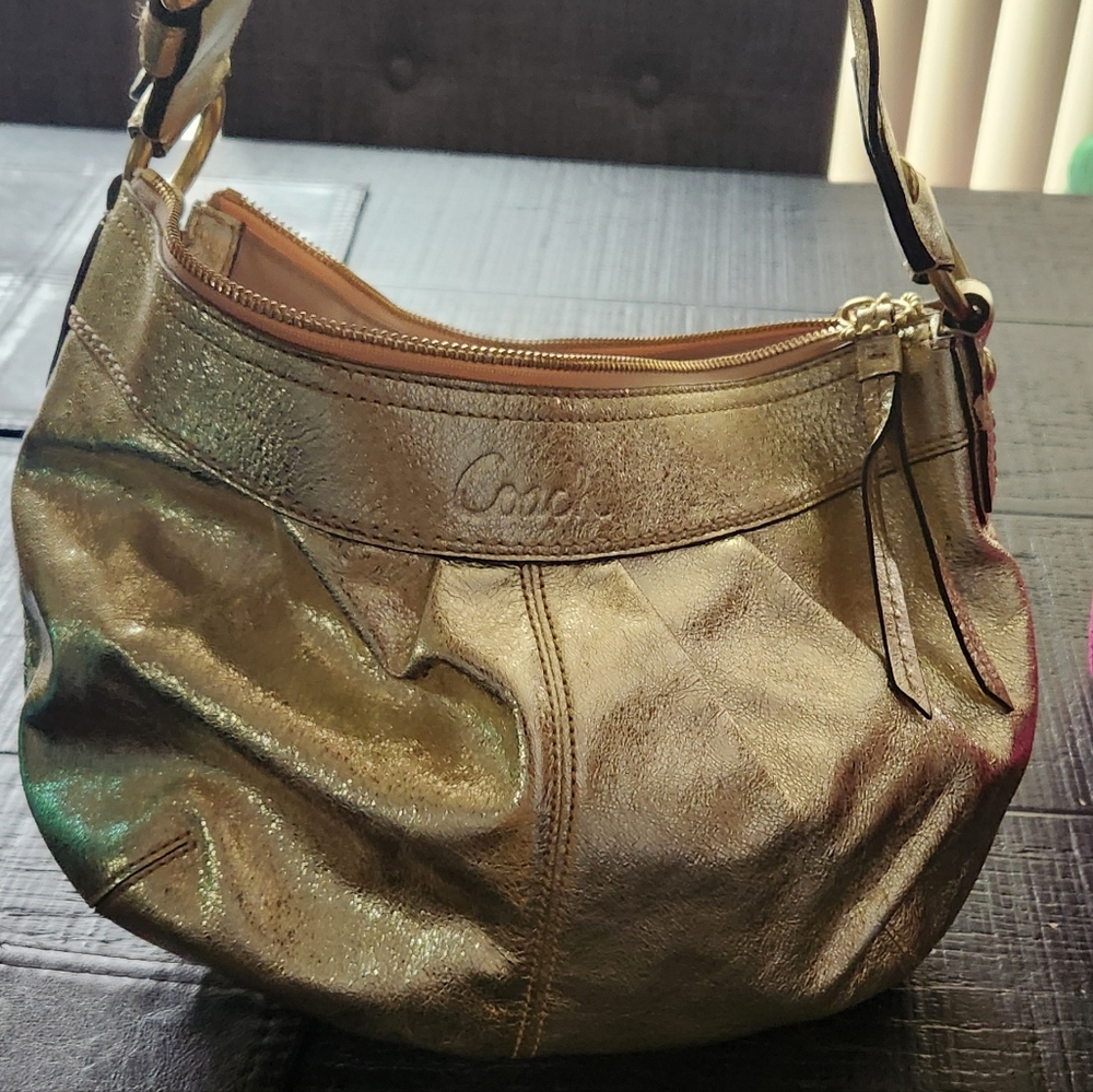 Coach Metallic Gold Hobo Bag - Picture 2 of 9